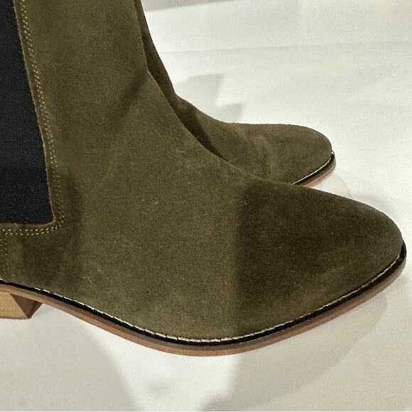 Matt Bernson Olive Green Suede Leather‎ Chelsea Booties Size 10 - Picture 4 of 11